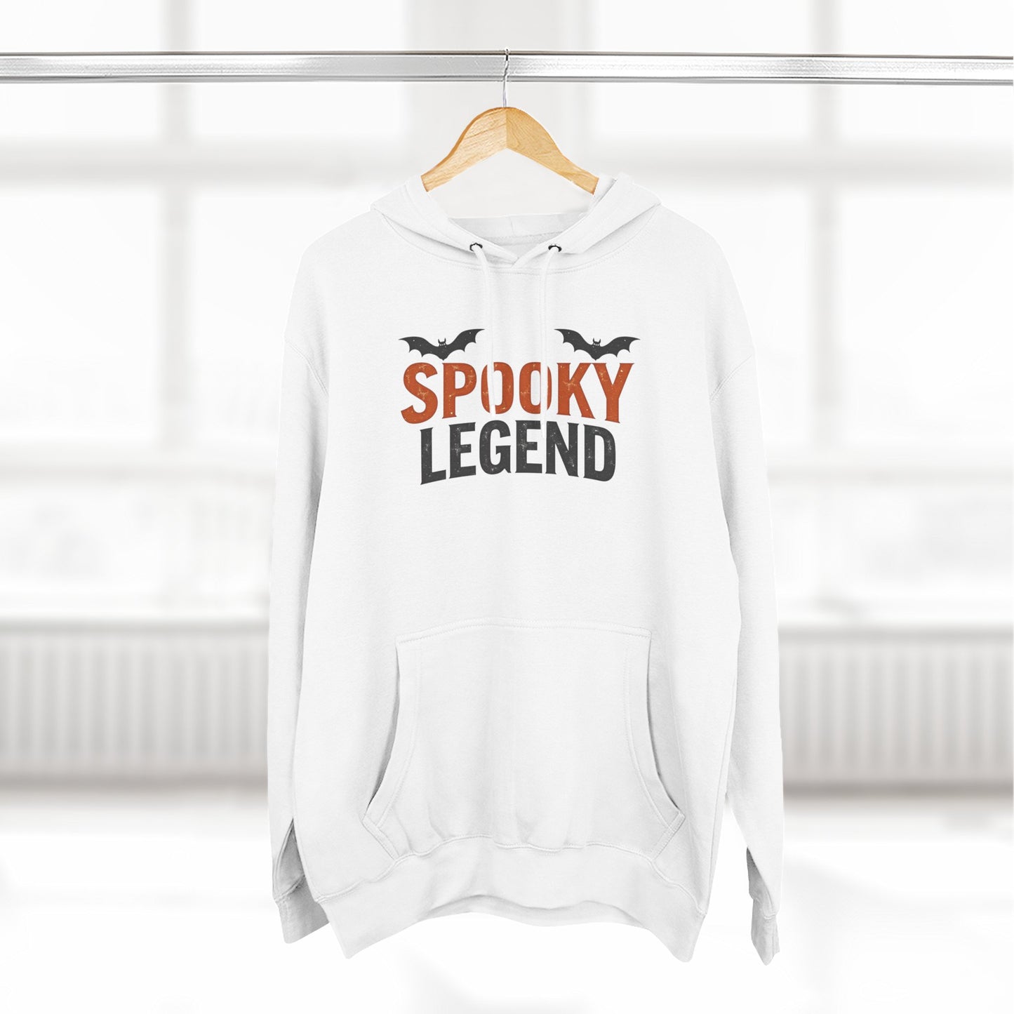 Spooky Legend Hoodie — Halloween Bat Graphic Fleece Sweatshirt