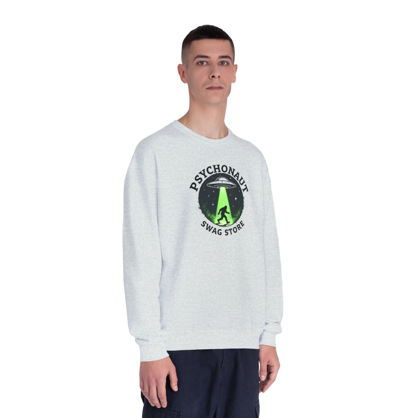Psychonaut Swag Crewneck Sweatshirt – UFO Abduction Graphic Pullover