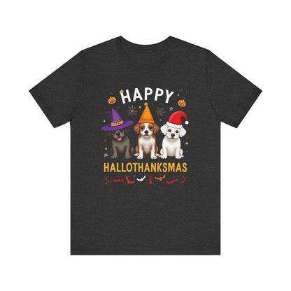 Holiday Trifecta tee, Funny Halloween T-Shirt for Parties, Unisex Short Sleeve Tee, Spooky Holiday Apparel, Gift for Halloween Lovers