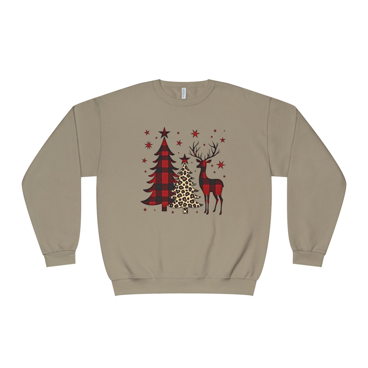 Christmas Buffalo Plaid Trees & Reindeer Crewneck Sweatshirt