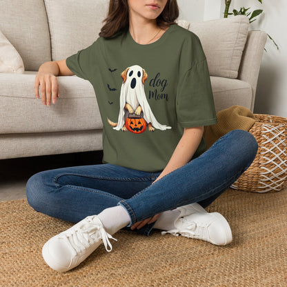 Dog Mom Halloween T‑Shirt — Cute Ghost Pup Pumpkin Tee