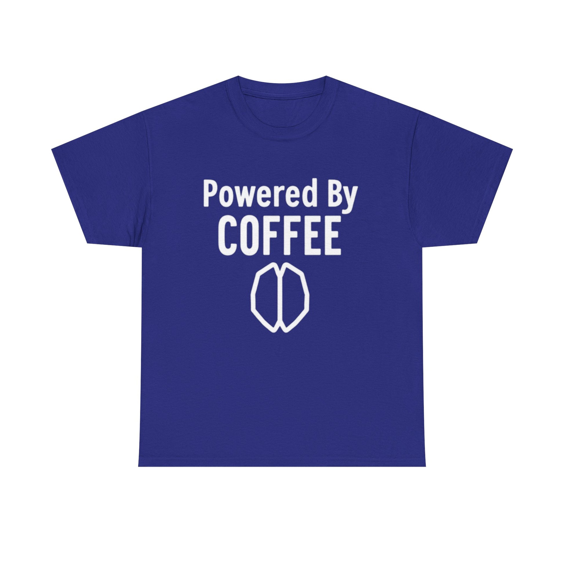 Powered By Coffee Unisex Heavy Cotton Tee, Funny Coffee Lover Shirt, Gift for Barista, Casual Wear, Perfect for Birthdays, Everyday Use - Psychonaut Swag