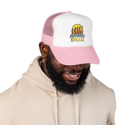 Psychonaut swag small biz, Trucker Hat, Retro Snapback Cap for Festivals, Embroidered Swag for Psychonauts, Perfect Gift for Music Lovers
