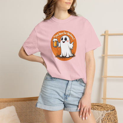 Halloween Ghost Beer T-Shirt — "I’m Just Here for the Boos" Cute Spooky Tee