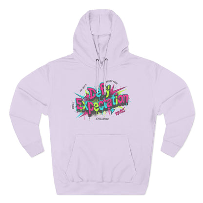 Expectation vs Reality Hoodie — Retro 90s Graffiti 'Defy Expectation' Pullover