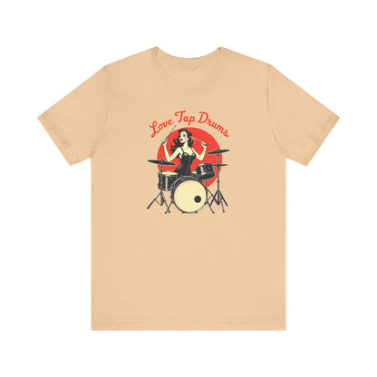 Love Tap Drums, Drummer Tee - Perfect for Music Lovers, Band Merch, Gifts for Musicians, Concerts, Casual Wear, Love Tap Drums - Psychonaut Swag