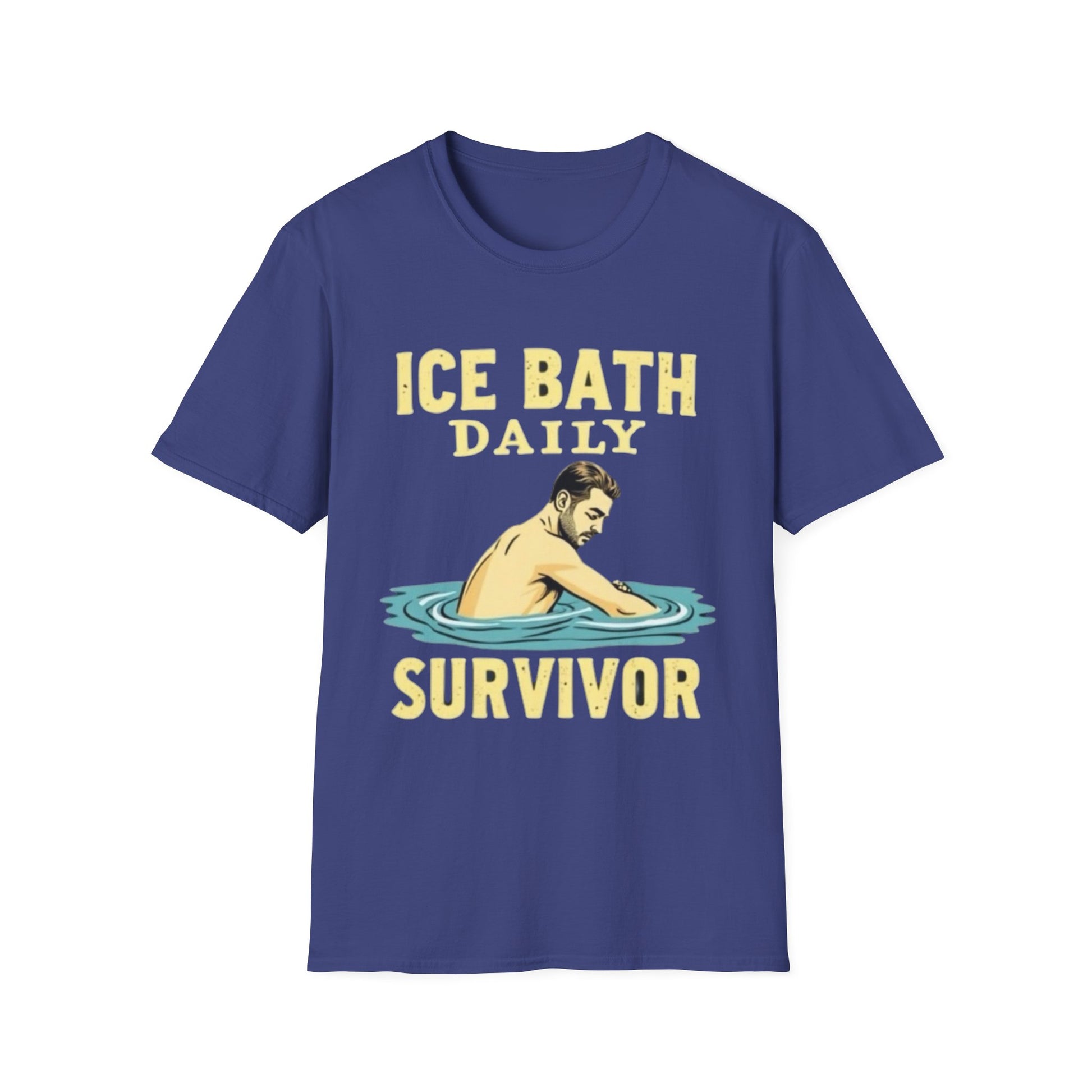 Ice Bath Daily Survivor Unisex Softstyle T-Shirt, Motivational Tee, Gift for Survival Enthusiasts, Fitness Apparel, Recovery Shirt - Psychonaut Swag