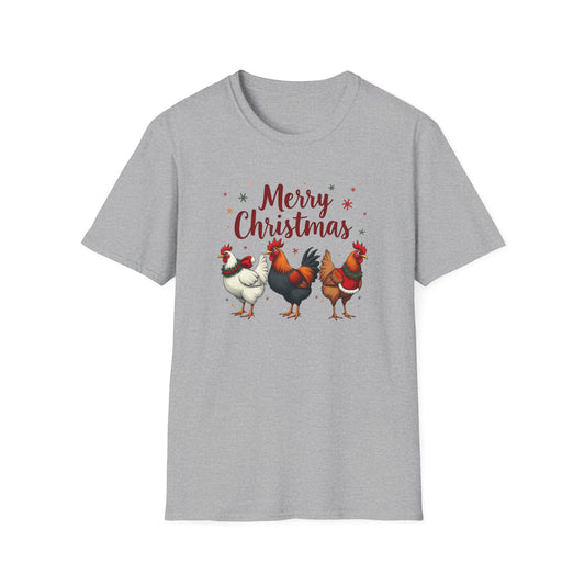 Merry Christmas Chicken Tee — Festive Rooster Holiday T-Shirt