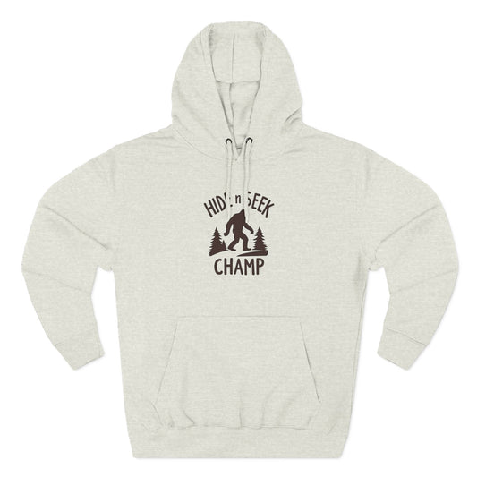 Hide & Seek Champ Hoodie — Bigfoot Sasquatch Graphic Pullover