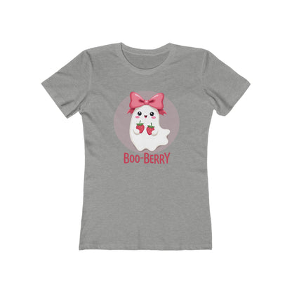 Boo-Berry Ghost Women's Boyfriend Tee | Cute Halloween Shirt, Casual Wear, Fall Fashion, Spooky Season, Trick-or-Treat Graphic Tee