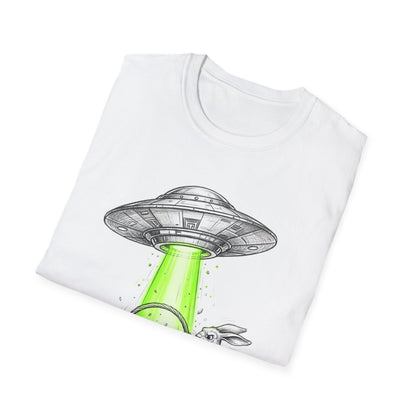 Alien Abduction Easter Bunny T-Shirt — UFO Beaming Candy Design