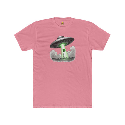 Shamrock Abduction UFO Tee — Green Beam Graphic T-Shirt