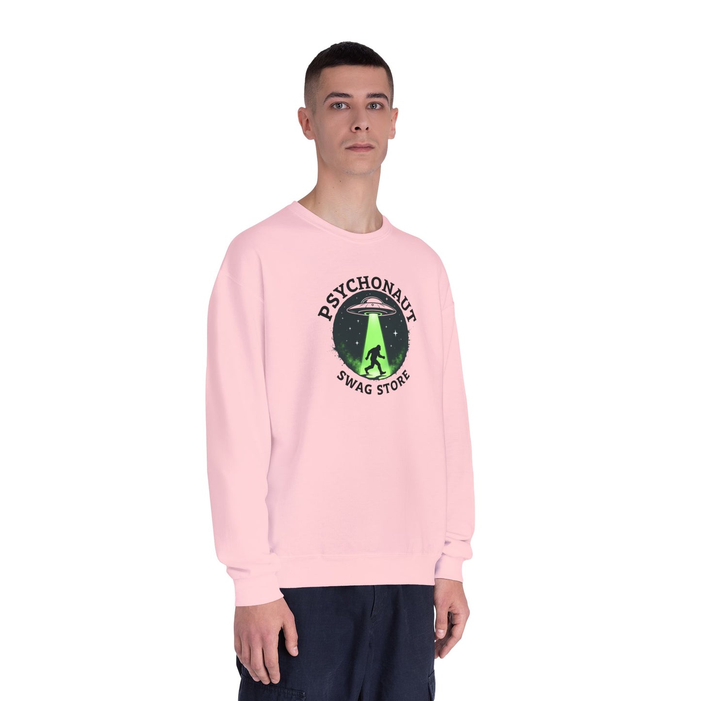 Psychonaut Swag Crewneck Sweatshirt – UFO Abduction Graphic Pullover