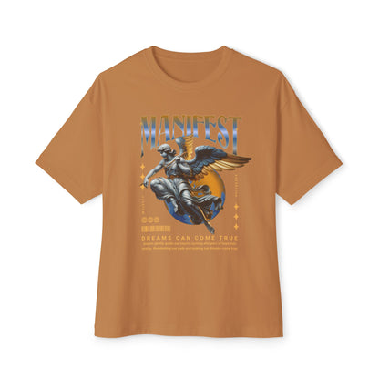 Manifest Angel Graphic Tee — Oversized Boxy Spiritual T‑Shirt