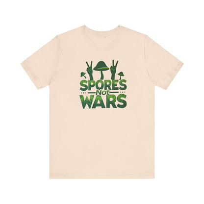 Spores Not Wars - Eco-Friendly Statement Shirt, Casual Wear, Gift for Nature Lovers, Unique Graphic Tee, Sustainable Fashion - Psychonaut Swag
