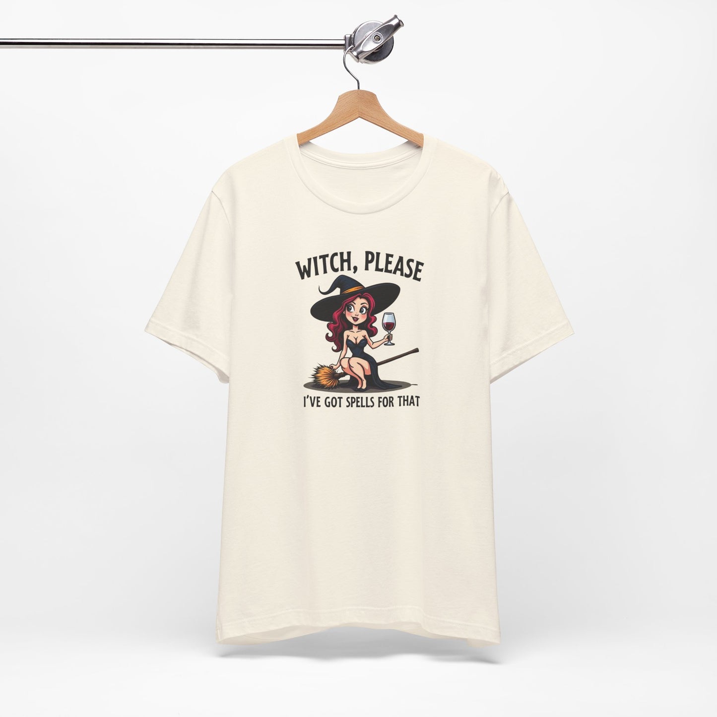 Witch, Please Tee — Cute Pinup Witch Graphic T‑Shirt ("I’ve Got Spells For That")
