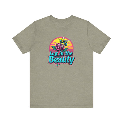 Lost in the Beauty Unisex Tee - Floral Graphic Short Sleeve Shirt - Psychonaut Swag