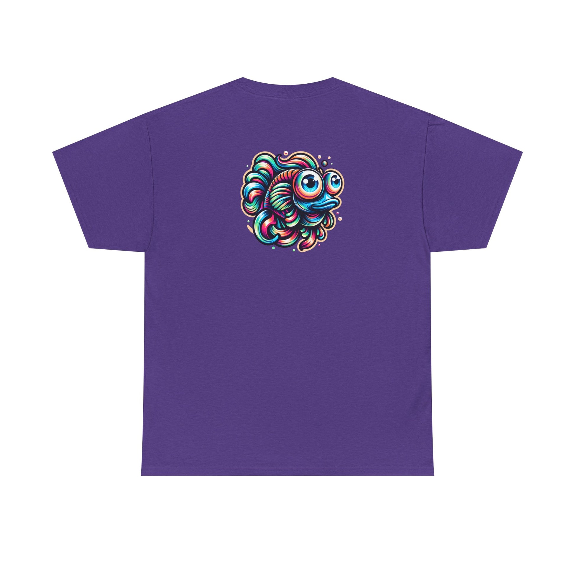 Psychedelic Fish Graphic Unisex Heavy Cotton Tee - Fun & Vibrant Apparel - Psychonaut Swag