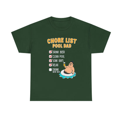 Chore List Pool Dad T-Shirt, Summer BBQ Tee, Father's Day Gift, Relaxation Shirt, Unisex Beachwear - Psychonaut Swag