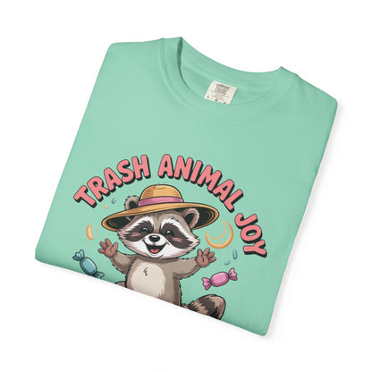 Trash Animal Joy Raccoon T-Shirt — Cute Candy-Loving Graphic Tee