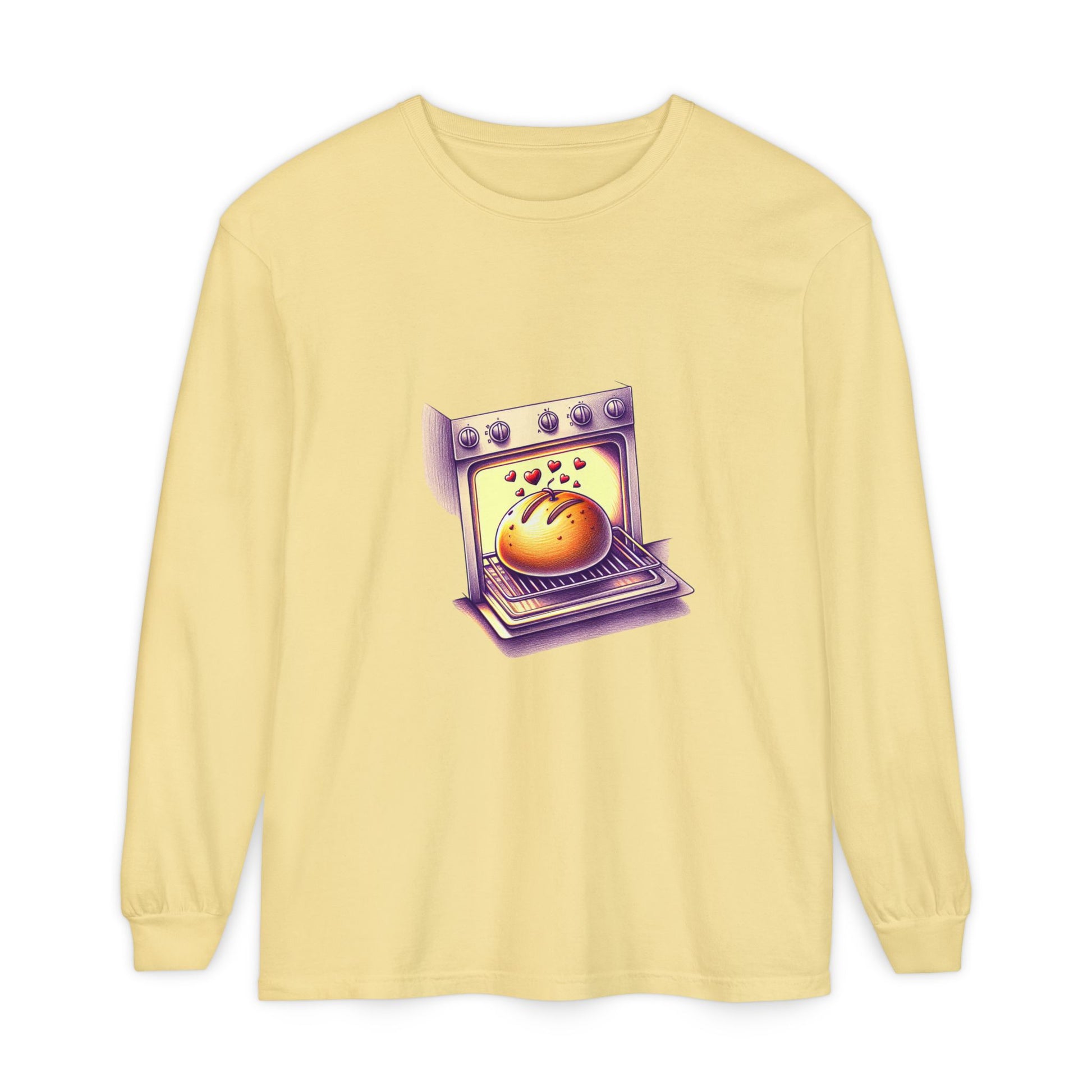 Bun in oven, Unisex Garment-dyed Long Sleeve T-Shirt - Psychonaut Swag