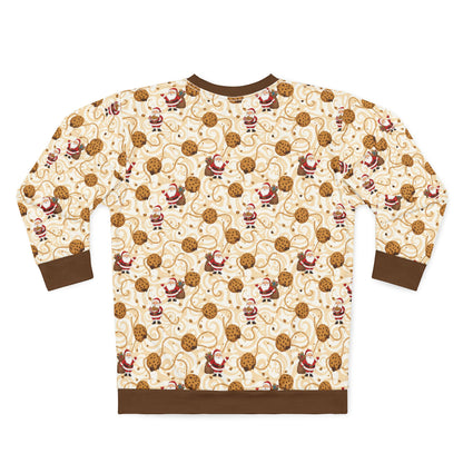 Christmas Cookie Pattern Ugly Sweatshirt — Santa & Cookies All-Over Print