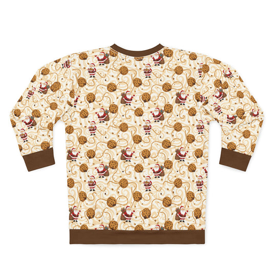 Christmas Cookie Pattern Ugly Sweatshirt — Santa & Cookies All-Over Print