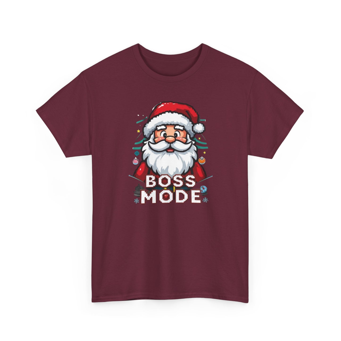 Boss Mode Santa T-Shirt — Funny Christmas Tee with 'Boss Mode' Santa Design