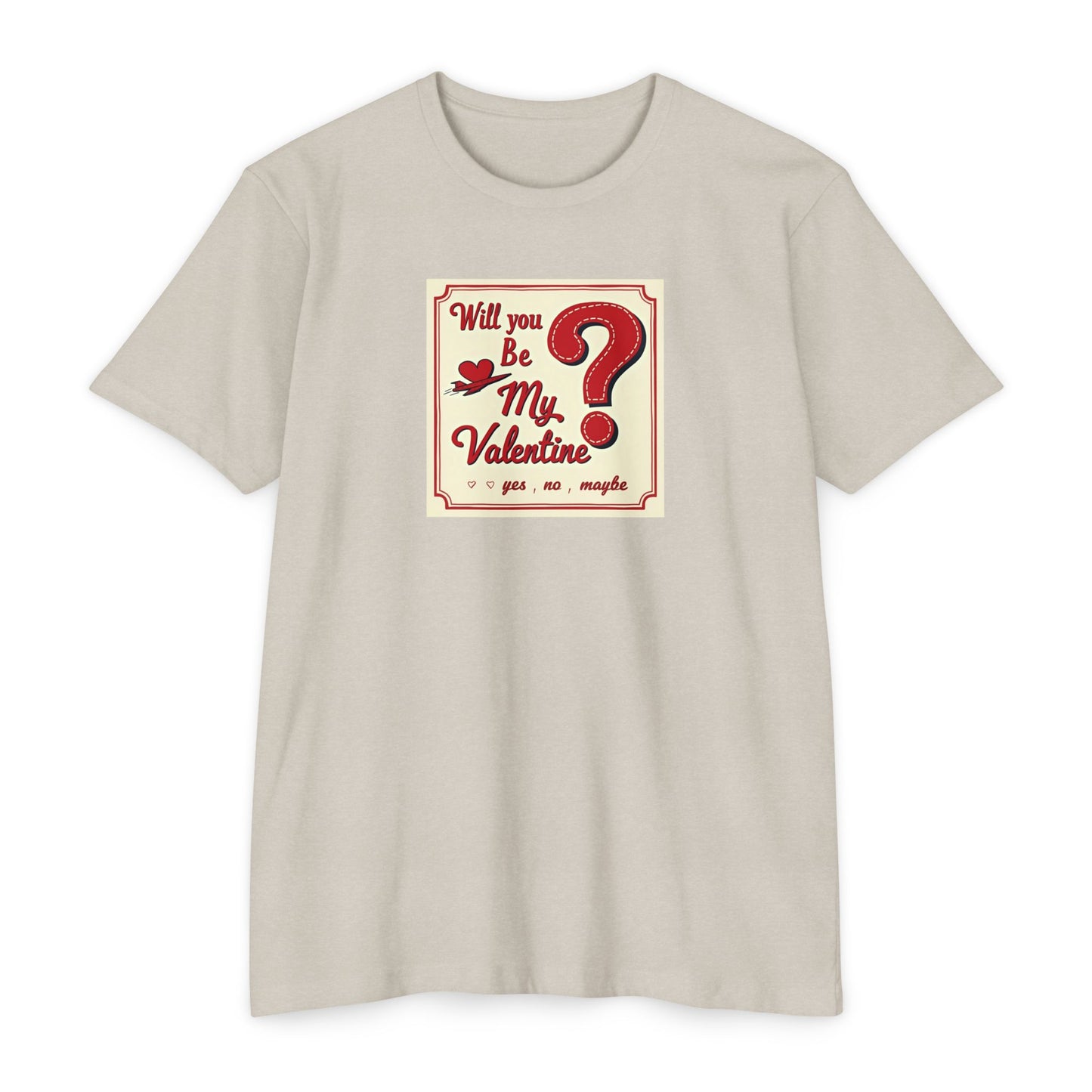 Valentine Question Mark T-Shirt — "Will You Be My Valentine?" Retro Design