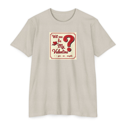 Valentine Question Mark T-Shirt — "Will You Be My Valentine?" Retro Design