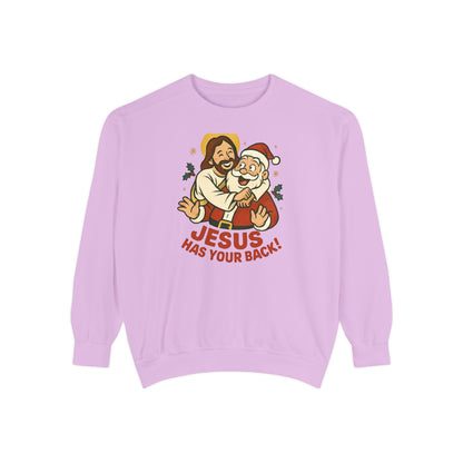 Christian Sweatshirt Jesus Santa Holidays Back Support
