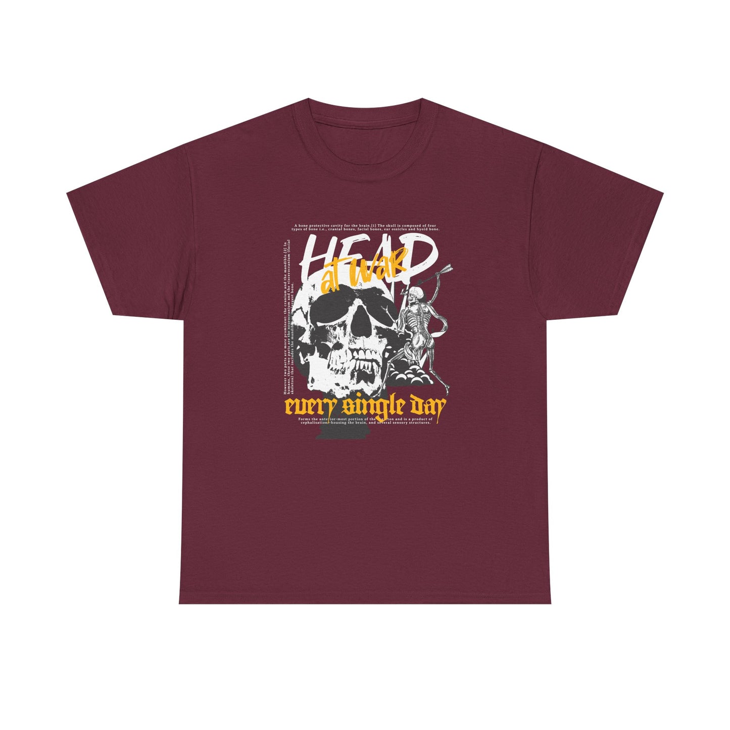 Head At War, skeleton Unisex Heavy Cotton Tee