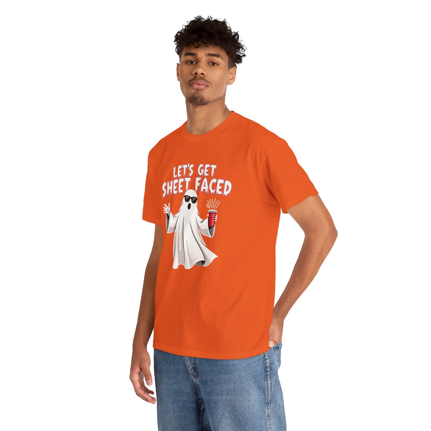 Let's Get Sheet Faced Ghost T‑Shirt — Funny Halloween Party Tee