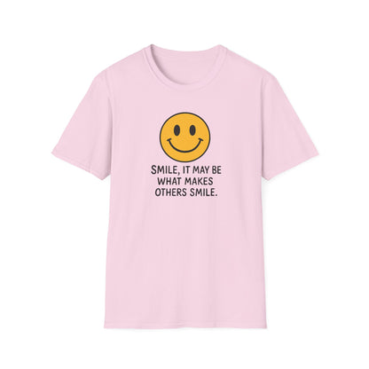 Smile Encouragement T-Shirt, Positive Vibes Tee, Unisex Graphic Shirt, Gift for Friends, Casual Wear, Everyday Comfort - Psychonaut Swag