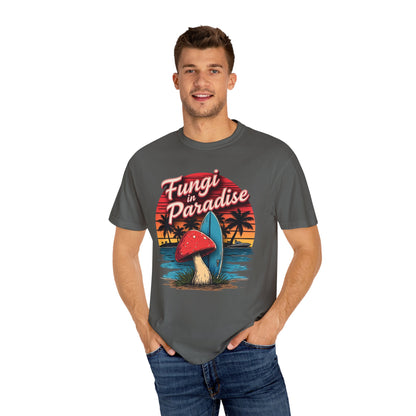 Fungi in Paradise Design, Relaxed Tee, Vintage Style Shirt, Gift for Nature Lovers, Eco-Friendly Apparel - Psychonaut Swag