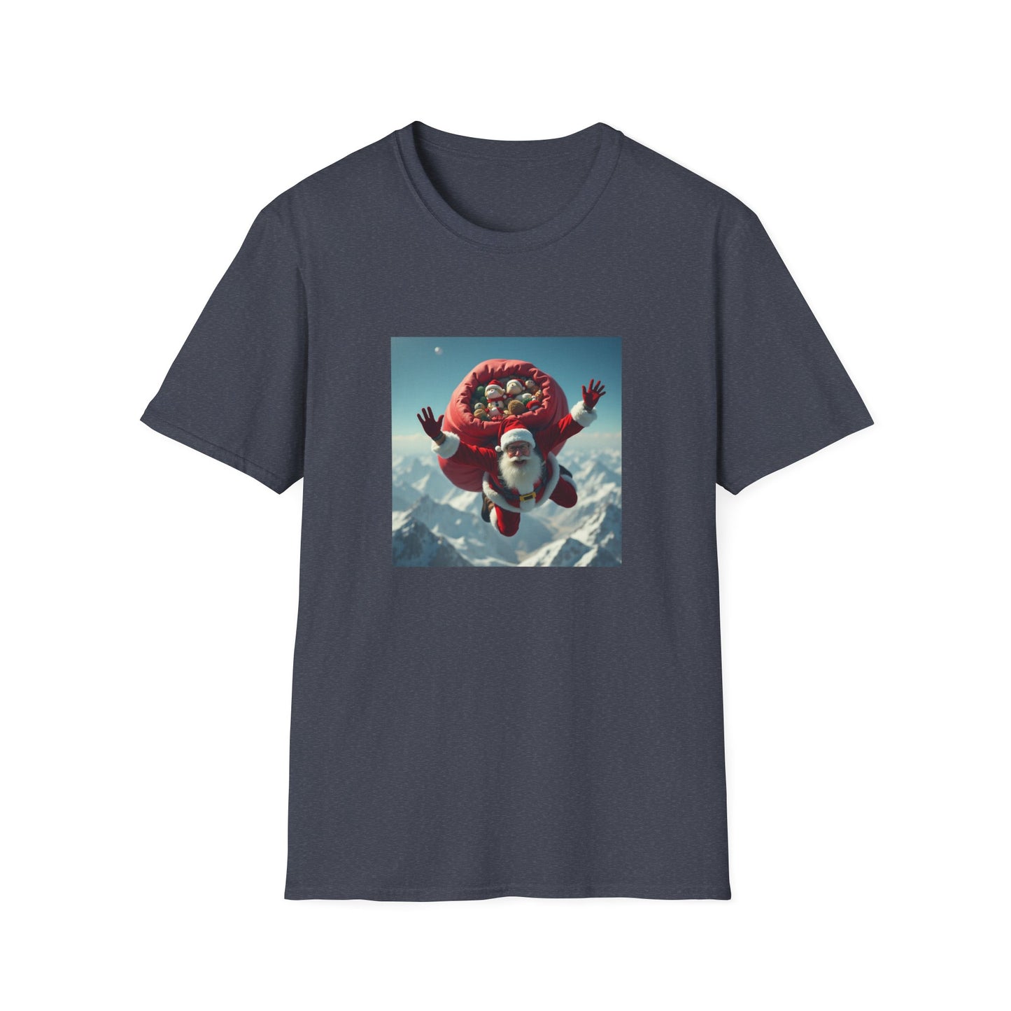 Skydiving Santa, Unisex Softstyle T-Shirt