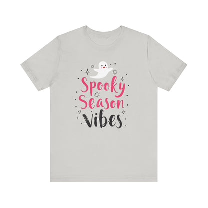 Spooky Season Vibes Tee, Halloween T-Shirt, Unisex Ghost Shirt, Cute Fall Apparel, Casual Halloween Outfit, Halloween Gift