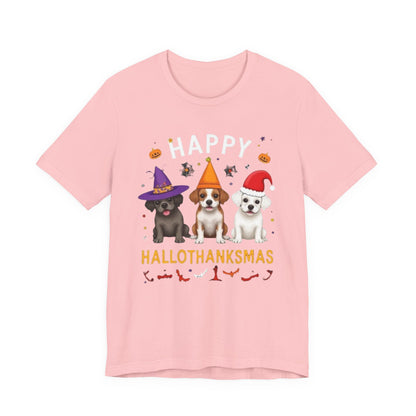 Holiday Trifecta tee, Funny Halloween T-Shirt for Parties, Unisex Short Sleeve Tee, Spooky Holiday Apparel, Gift for Halloween Lovers