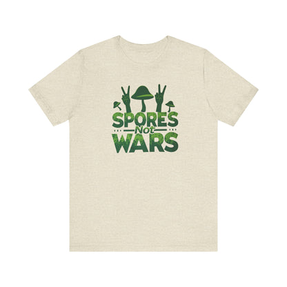 Spores Not Wars - Eco-Friendly Statement Shirt, Casual Wear, Gift for Nature Lovers, Unique Graphic Tee, Sustainable Fashion - Psychonaut Swag