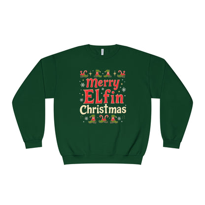 Christmas Elf Unisex Sweatshirt - Merry Elfin Christmas Tee for Elf Fanatics