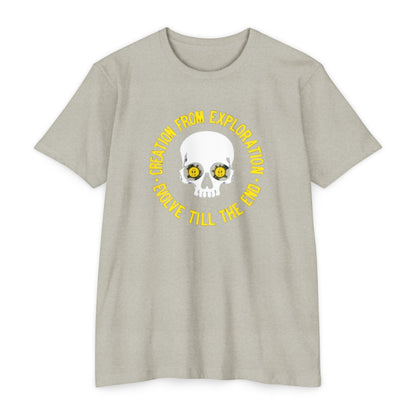 Skull Exploration T-Shirt | Unisex Tee for Adventurers, Fun Graphic Tee, Unique Gift for Explorers, Perfect for Casual Days, Evolution Theme