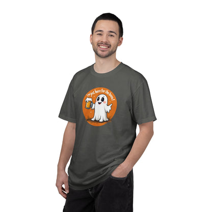Halloween Ghost Beer T-Shirt — "I’m Just Here for the Boos" Cute Spooky Tee