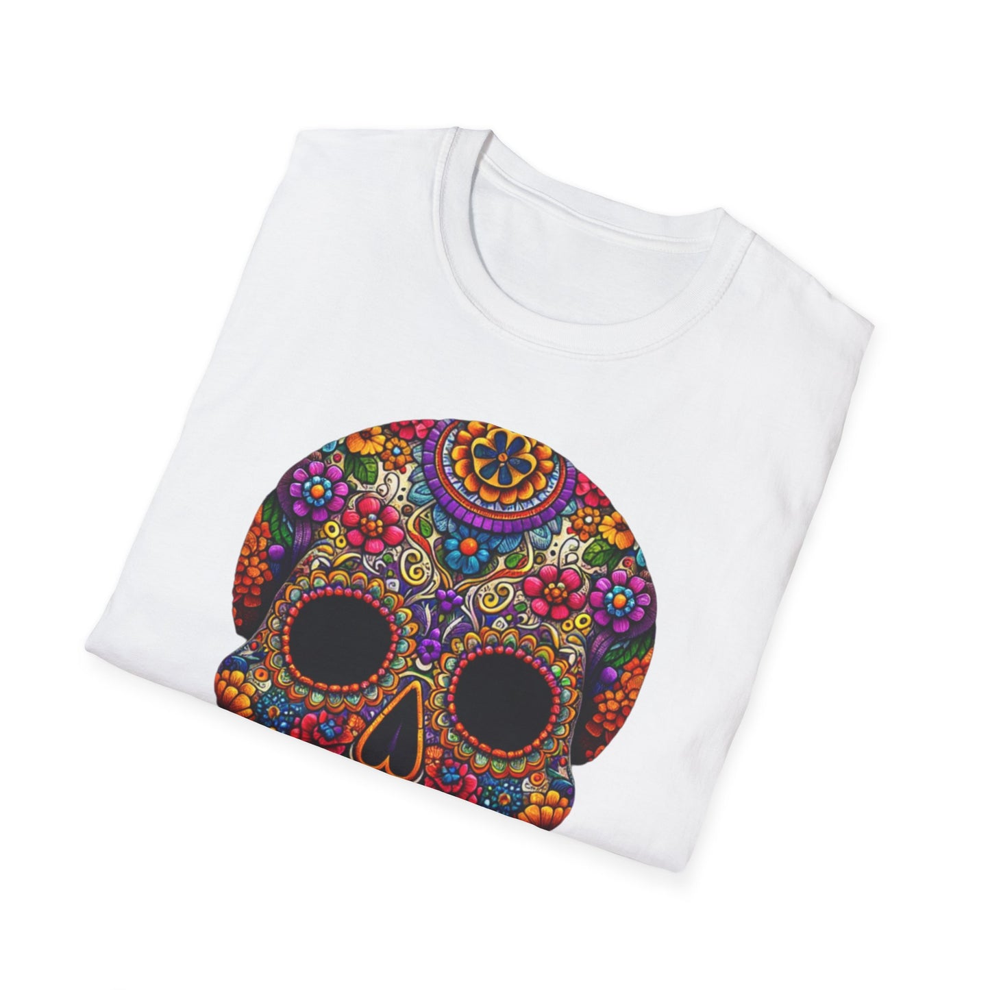Floral Skull, Unisex Softstyle T-Shirt - Psychonaut Swag