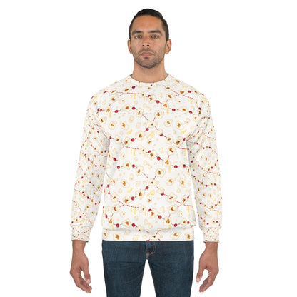 Popcorn Garland Ugly Sweater, String Light Pattern Sweatshirt