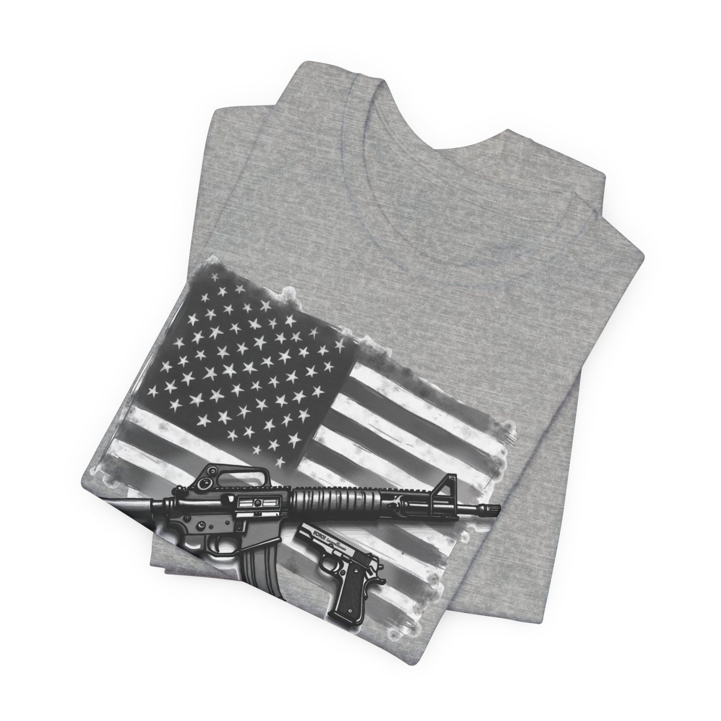 Patriotic 2nd Amendment Tee – “Foreign and Domestic” American Flag T-Shirt