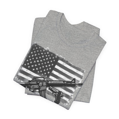 Patriotic 2nd Amendment Tee – “Foreign and Domestic” American Flag T-Shirt