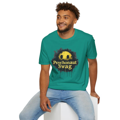 Psycho Smile, Pyschonaut Swag T-Shirt - Unisex Softstyle Tee, Casual Wear, Gift for Gamers, Festival Attire, Streetwear Fashion