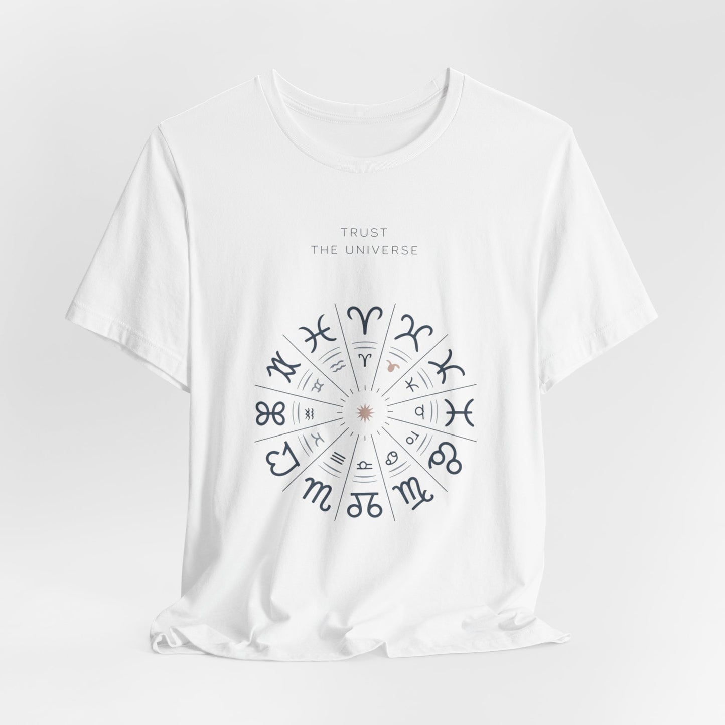 Zodiac Wheel T‑Shirt — Trust the Universe Astrology Tee