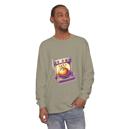 Bun in oven, Unisex Garment-dyed Long Sleeve T-Shirt - Psychonaut Swag