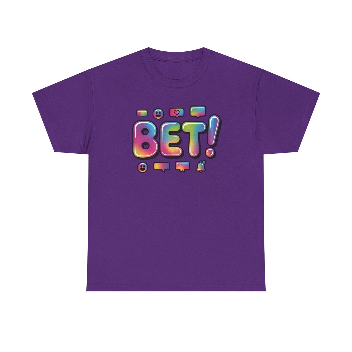 Bet! Colorful Speech Bubble Graphic Tee — Casual Youth Streetwear T-Shirt